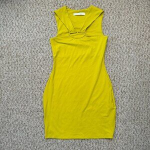 Susana Monaco Women’s Yellow Mini Tank Coctail‎ Dress Sz S Metal Buckle